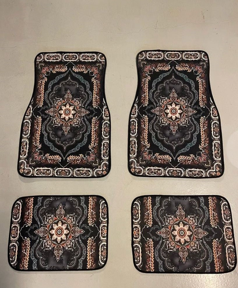Classic Black Flower Turath Car Mat